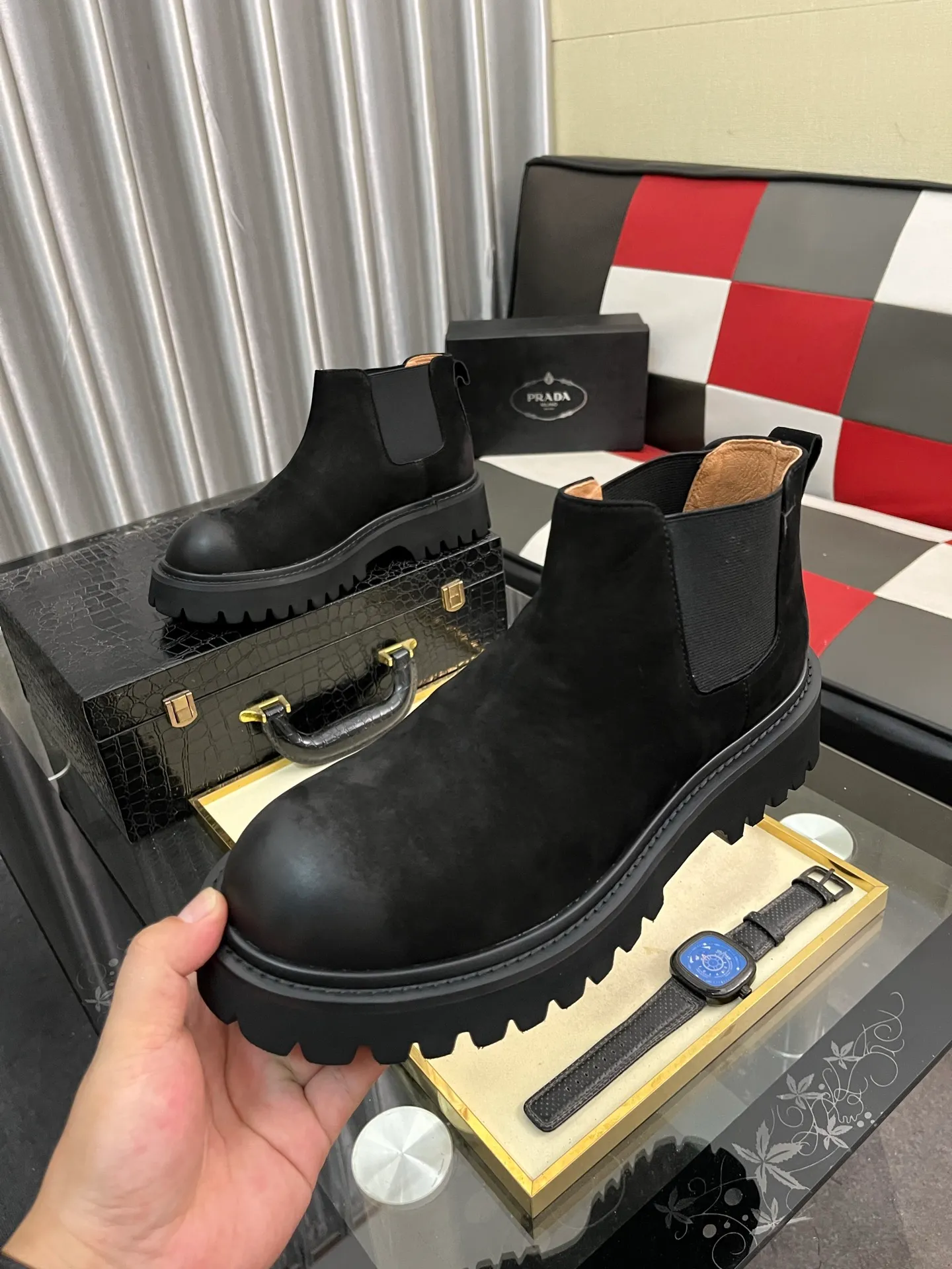 Men's shoes 💰560⌚️⌚️【PRADA】Prada - High-end quality original order·Formal leather shoes - Upper: imported 🔝 tumbled calf leather, hand-stitched mark thread, brand metal fastener cross-arm decoration - Lining: water-dyed cowhide - Outsole: ultra-light TR·rubber; molded outsole -Super high quality control·Fine workmanship: highlighted (high-end·luxury·grade) -Size :38-44
